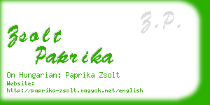 zsolt paprika business card